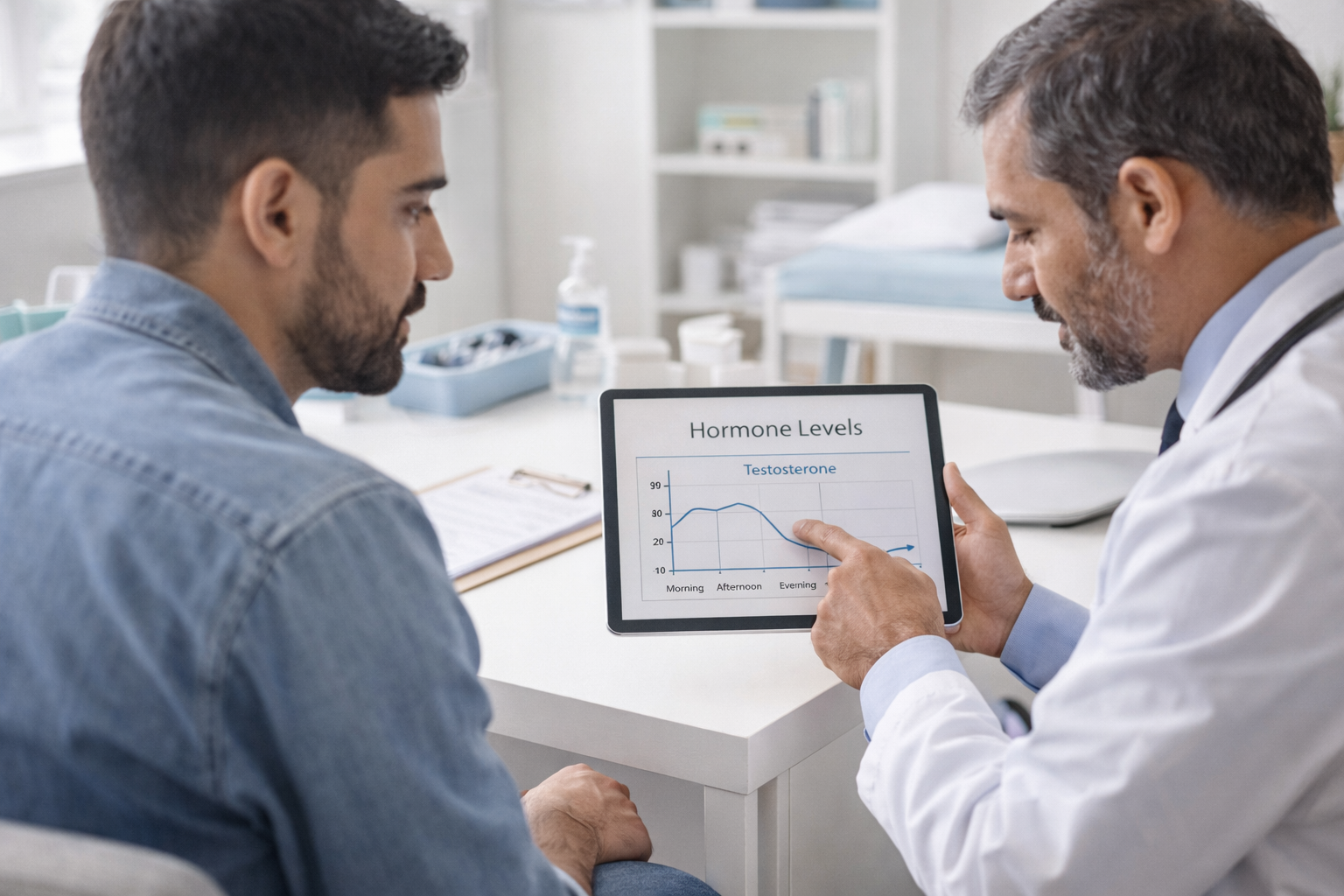 Calendar showing medication timing for testosterone therapy